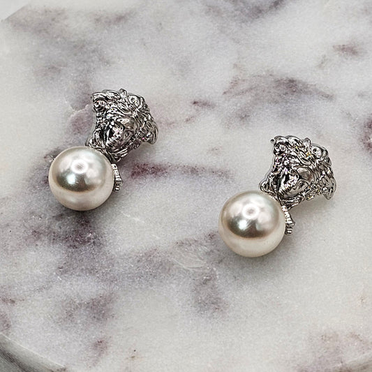 Aro Baño Plata Rodinada Perla Colgante