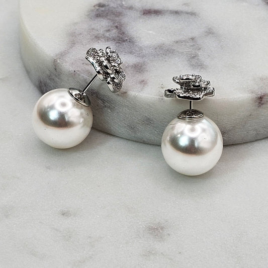 Aro Baño Plata Rodinada Cristal Austriaco Rosa Perla Grande