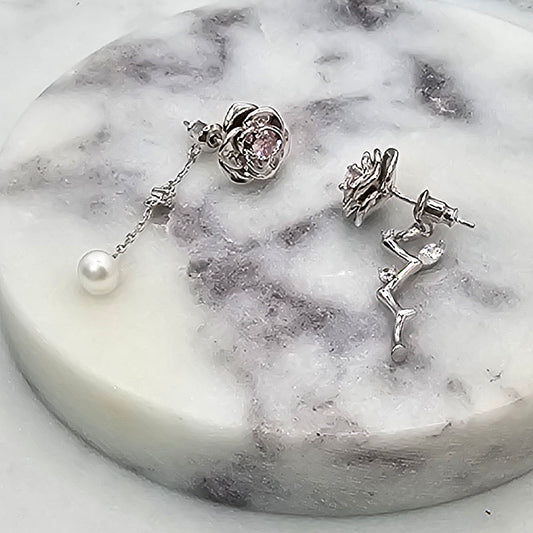 Aro Baño Plata Rodinada Rosa Colgante Desigual