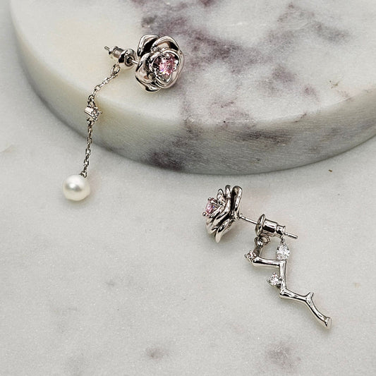 Aro Baño Plata Rodinada Rosa Colgante Desigual