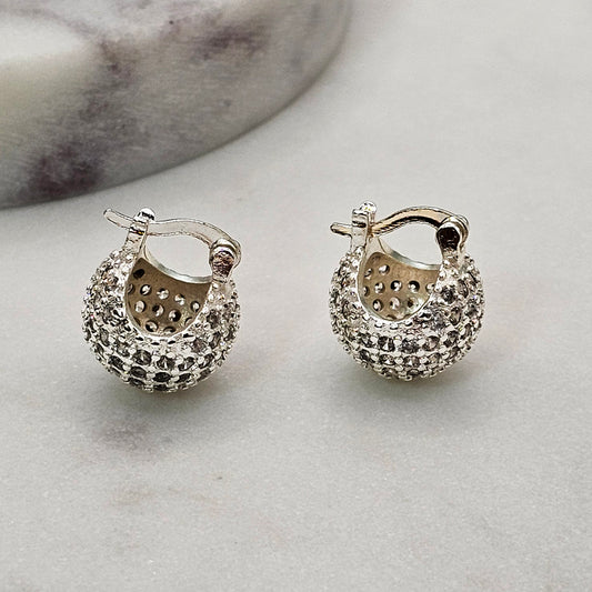 Aro Baño Plata Rodinada Cristal Austriaco Argolla Bote