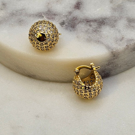 Aro Baño de Oro Cristal Austriaco Argolla Bote