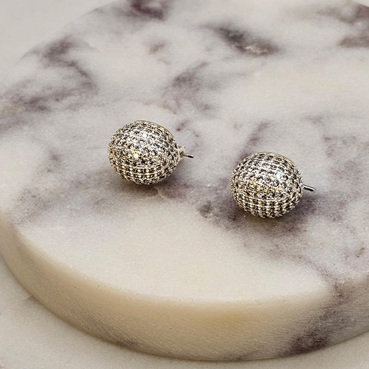 Aro Baño de Plata Rodinada Cristal Austriaco Argolla