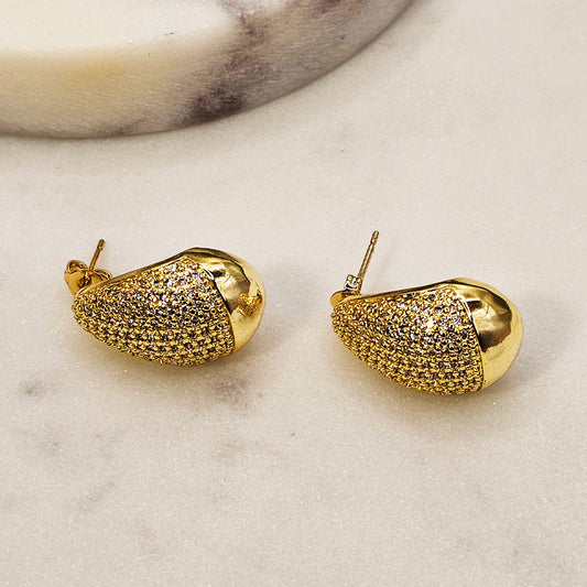 Aro Baño de Oro Cristal Austriaco Gota