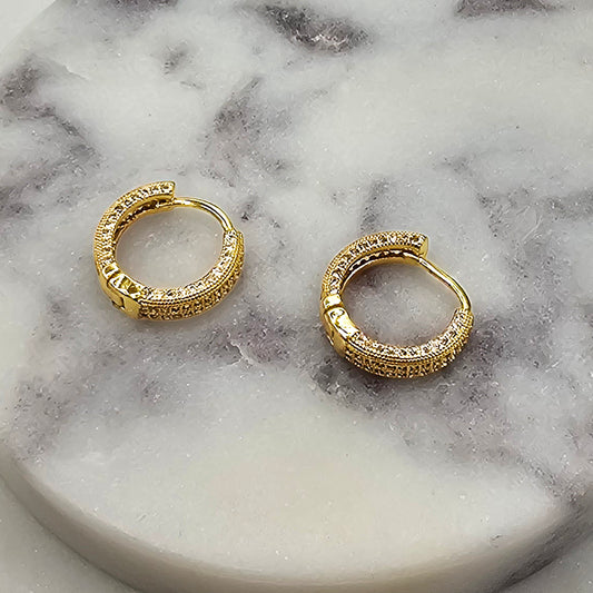 Aro Baño de Oro Cristal Austriaco Argolla