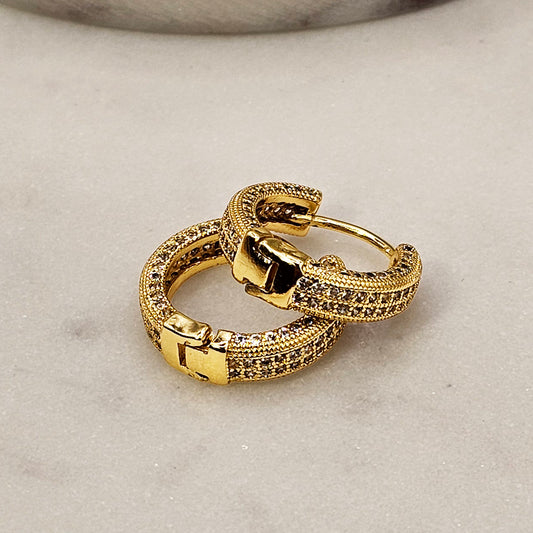 Aro Baño de Oro Cristal Austriaco Argolla