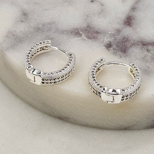 Aro Baño Plata Rodinada Cristal Austriaco Argolla