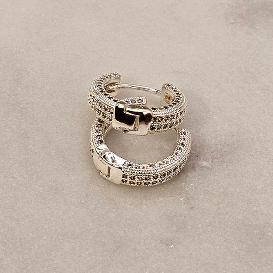 Aro Baño Plata Rodinada Cristal Austriaco Argolla