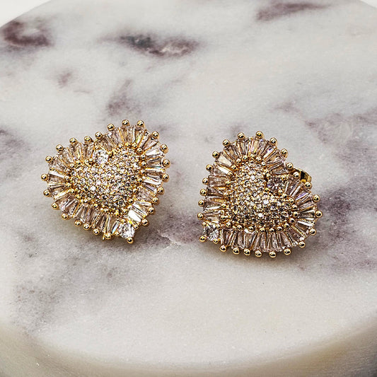 Aro Baño de Oro Cristal Austriaco Corazon