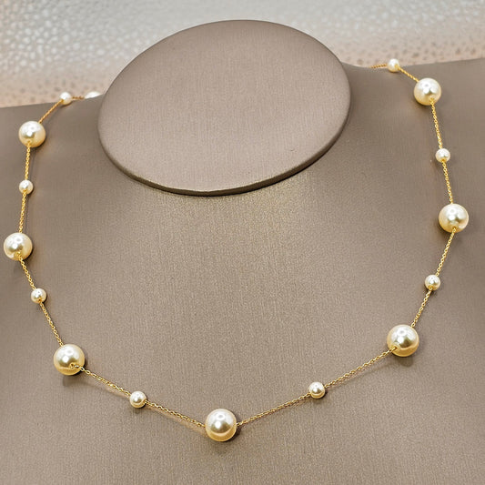 Collar Baño de Oro Perlas