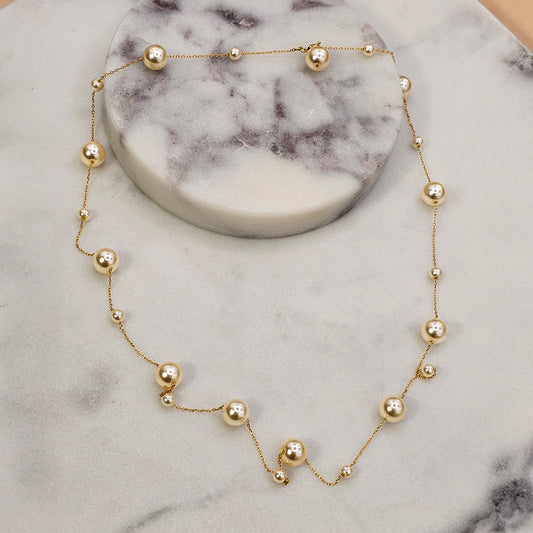 Collar Baño de Oro Perlas