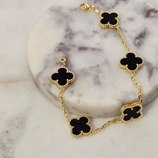 Pulsera Baño de Oro Cristal Austriaco Flor