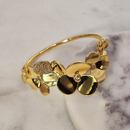 Pulsera Baño de Oro Cristal Austriaco esclava Flor