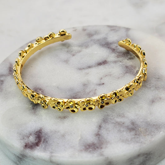 Pulsera Baño de Oro Esclava Pequeñas Flores