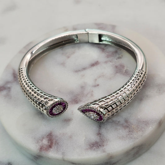 Pulsera Baño de Plata Rodinada Cristal Austriaco Esclava Formas