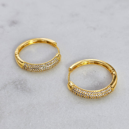 Aro Baño de Oro Cristal Austriaco Argolla Brillante