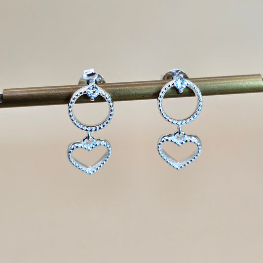 Aro Plata 925 Circulo Corazon