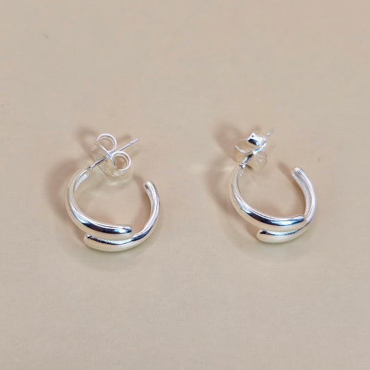 Aro Plata 925 Doble Argolla Lisa