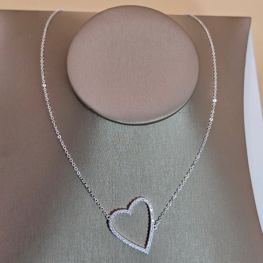 Collar Plata 925 Corazon Calado