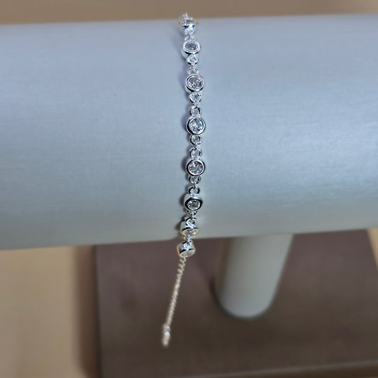 Pulsera Plata 925 Punto de Luz Transparente