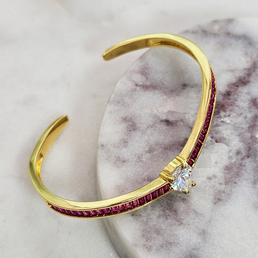 Pulsera Baño de Oro Cristal Austriaco Diadema