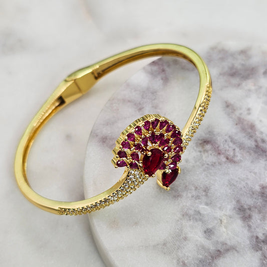 Pulsera Baño de Oro Cristal Austriaco Abanico