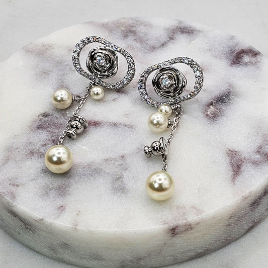 Aro Baño Plata Rodinada Perlas