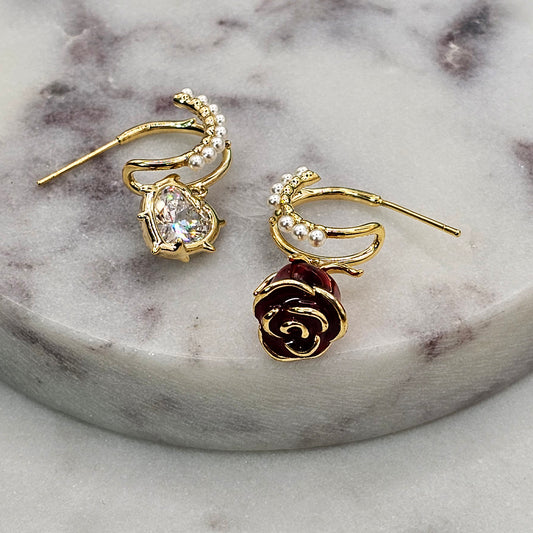 Aro Baño de Oro Argolla Perlas Desigual