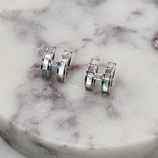 Aro Baño de Oro Lineas Nacar Blanco