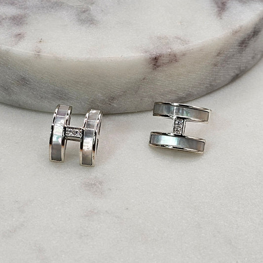 Aro Baño de Oro Lineas Nacar Blanco