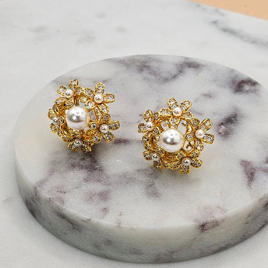 Aro Baño de Oro Multiples flores