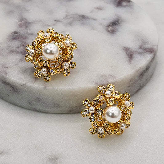 Aro Baño de Oro Multiples flores