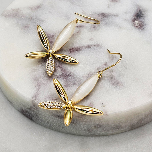 Aro Baño de Oro Cristal Austriaco Flor