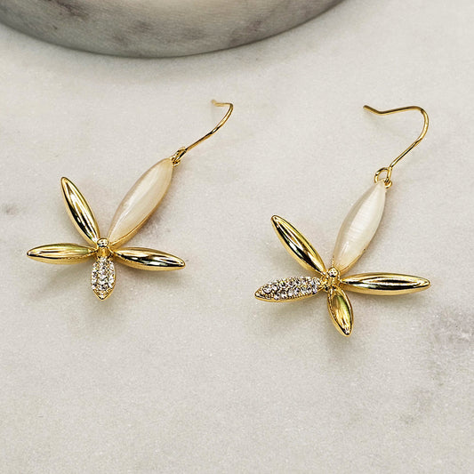 Aro Baño de Oro Cristal Austriaco Flor