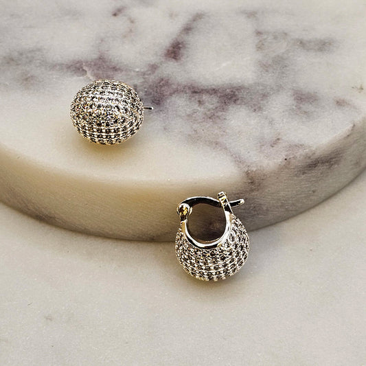 Aro Baño de Plata Rodinada Cristal Austriaco Argolla