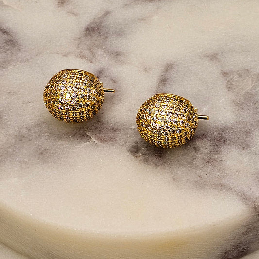 Aro Baño de Oro Cristal Austriaco Argolla Ovalada