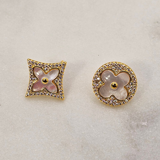 Aro Baño de Oro Cristal Austriaco Trebol Desigual