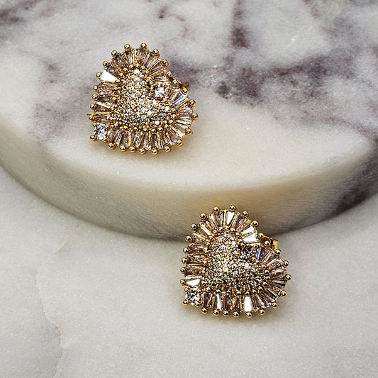 Aro Baño de Oro Cristal Austriaco Corazon