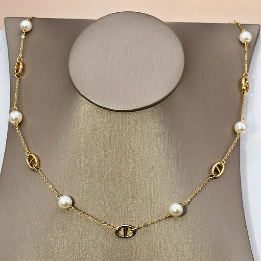 Collar Baño de Oro Perlas