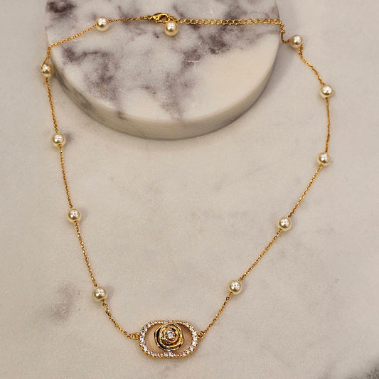 Collar Baño de Oro Perlas