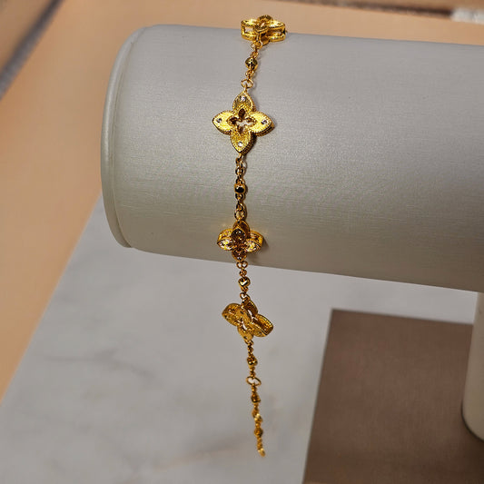 Pulsera Baño de Oro Trebol