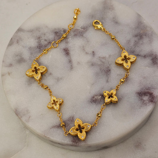 Pulsera Baño de Oro Trebol