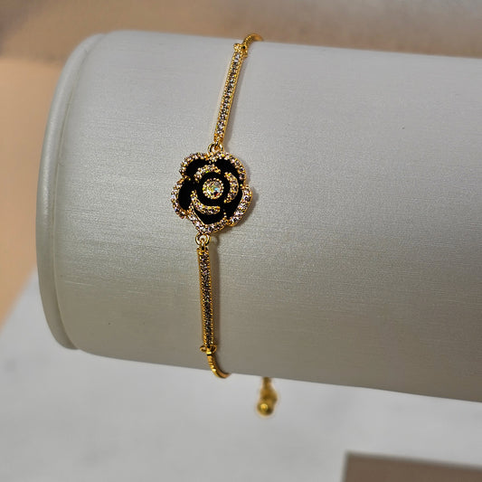 Pulsera Baño de Oro Cristal Austriaco Rosa