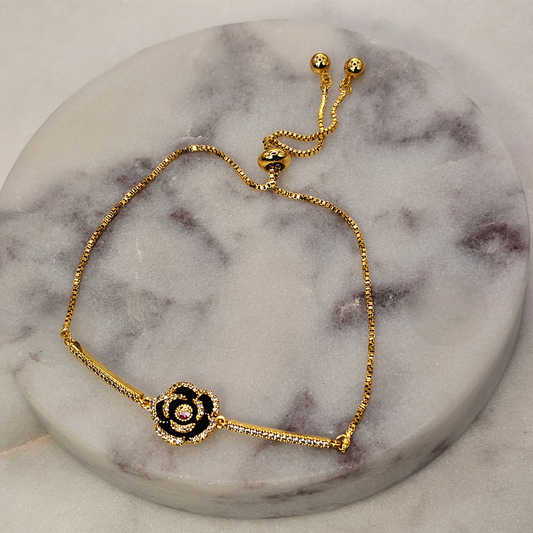 Pulsera Baño de Oro Cristal Austriaco Rosa