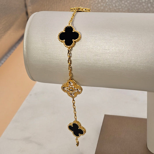 Pulsera Baño de Oro Cristal Austriaco Flor