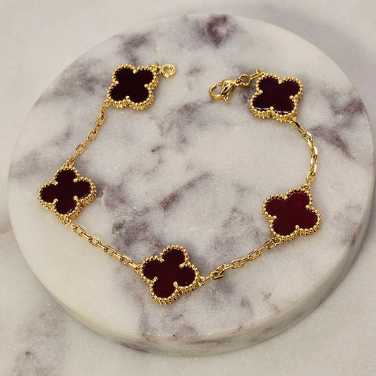 Pulsera Baño de Oro Cristal Austriaco Flor