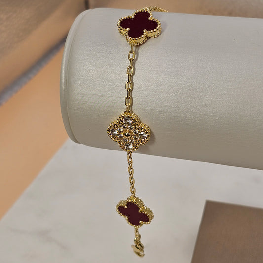 Pulsera Baño de Oro Cristal Austriaco Flor