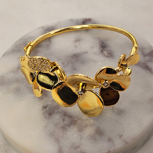 Pulsera Baño de Oro Cristal Austriaco esclava Flor
