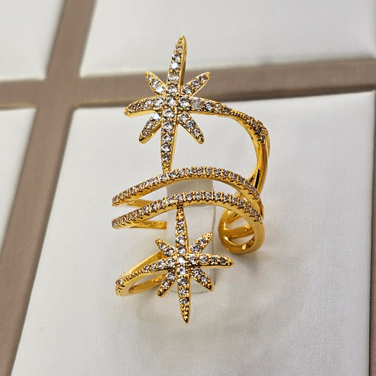 Anillo Baño de Oro Cristal Austriaco Estrella