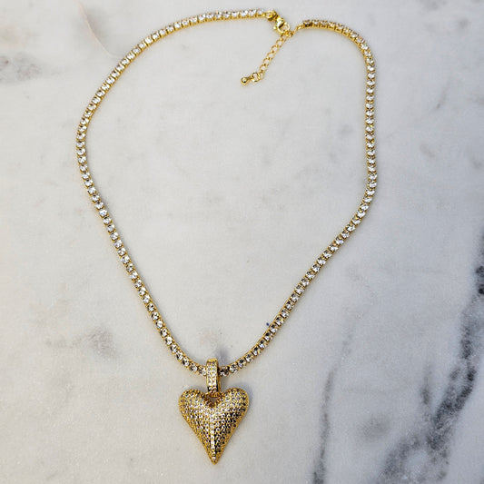 Collar Baño de Oro Cristal Austriaco Dulce Corazon